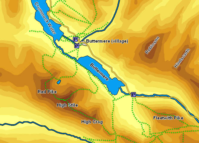 Map showing Buttermere