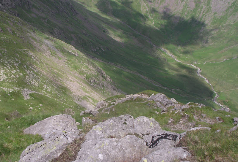 Looking down Stirrup Crag, Yewbarrow 